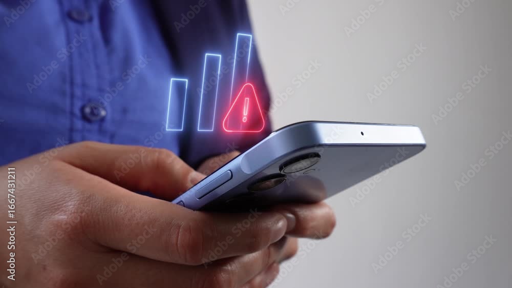 Aufkleber problems in performance metrics. close-up of a business executive's hands holding a smartphone with 