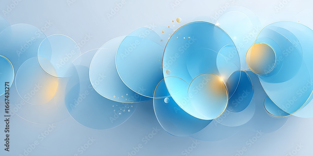 Poster this image features abstract blue and yellow circular shapes creating a modern and stylish design pa