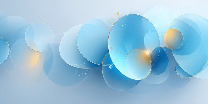 This image features abstract blue and yellow circular shapes creating a modern and stylish design pattern with smooth gradients.