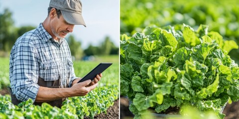 Farmer utilizes tablet technology to enhance sustainable crop management
