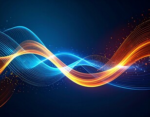 Abstract wavy lines in blue and orange