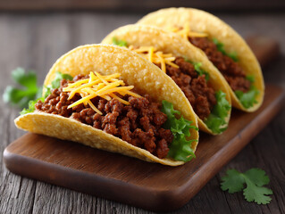 mini tacos with seasoned ground beef, lettuce, and cheese, fun and flavorful,