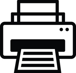 Printer icon. Printer flat design with transparent background. Vector illustration