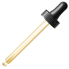 Illustration of Dropper with Yellow Liquid