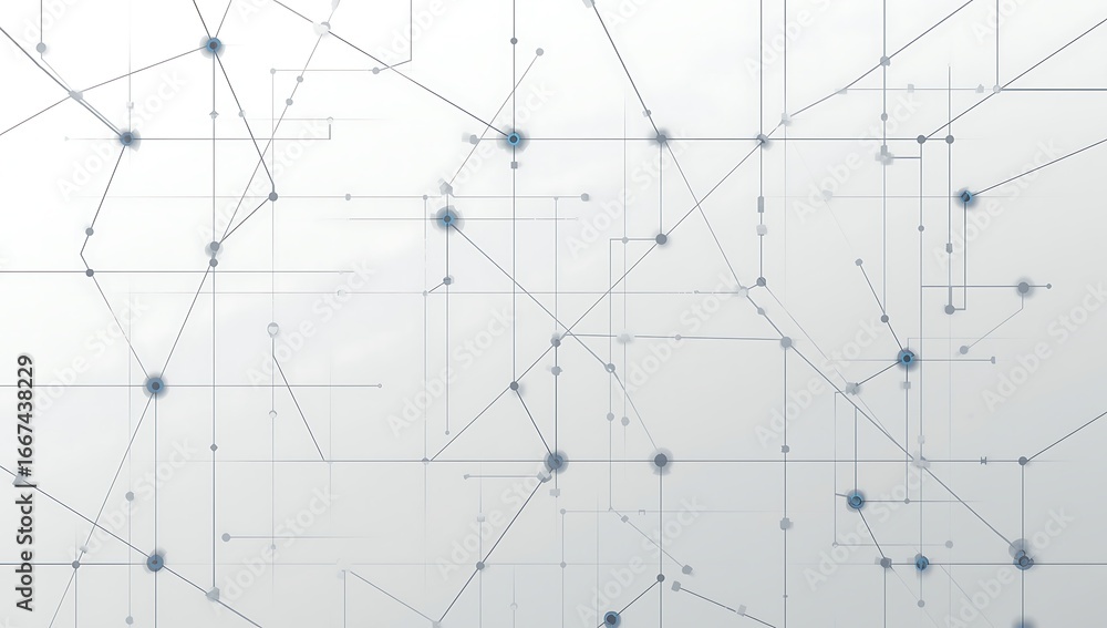 Fototapete abstract network connection structure isolated on white background, representing modern digital tech
