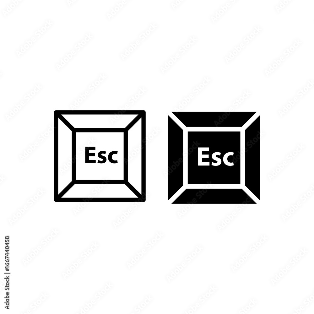 Aufkleber esc icon vector logo set collection for web and app on white background..eps