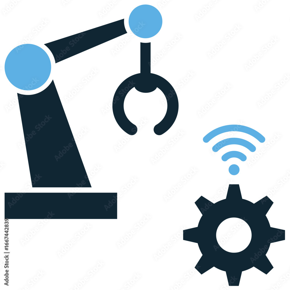Poster cyber physical system icon vector for smart machines, automated networks, and industrial processes. 