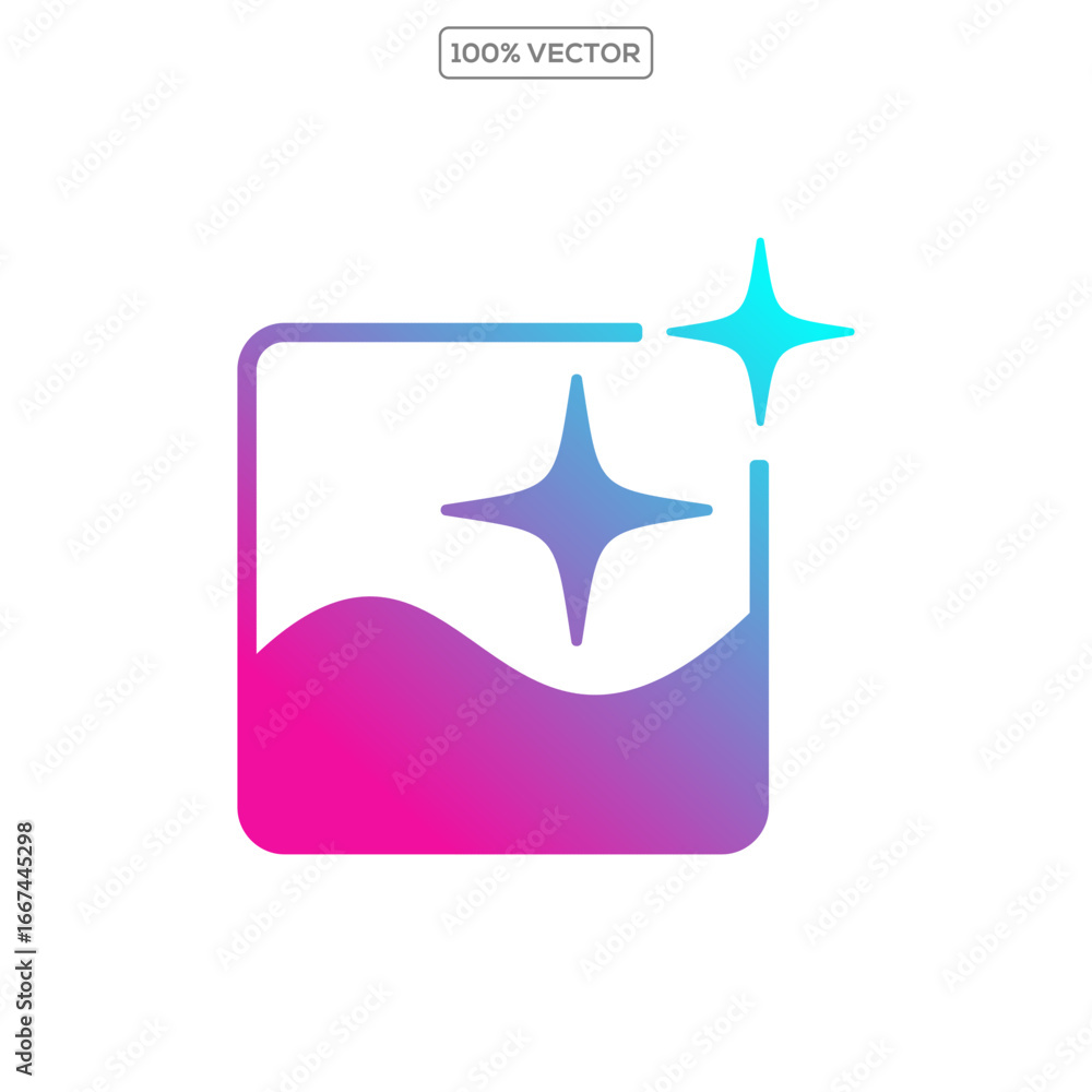 Poster image generate ai application star abstract colorful logo isolated vector template