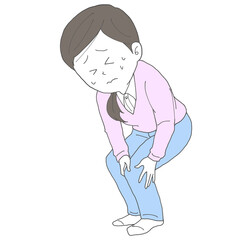 膝に違和感がある女性