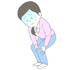 膝が痛い女性　青ざめる
