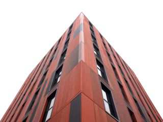 Geometric precision of modern architecture building in contrasting hues and clean minimal design