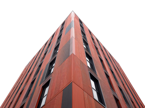 Geometric precision of modern architecture building in contrasting hues and clean minimal design