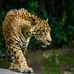 Naklejka premium Jaguar in forest