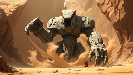 Robot Exploration in a Desert Landscape