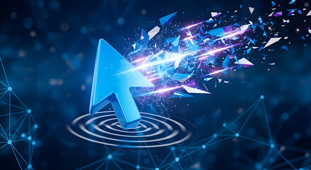 Internet Connection Concept with Blue Arrow Cursor