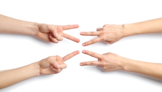 Hands playing a game of rock-paper-scissors