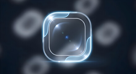 Glowing Rounded Square Frame on Blurred Background
