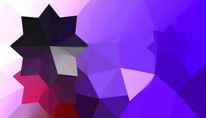 Abstract Polygon Star Design, Purple Background