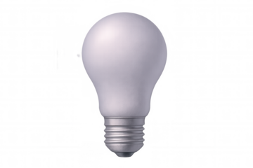 Glowing light bulb symbolizing innovative thinking, creative breakthrough on clear backdrop