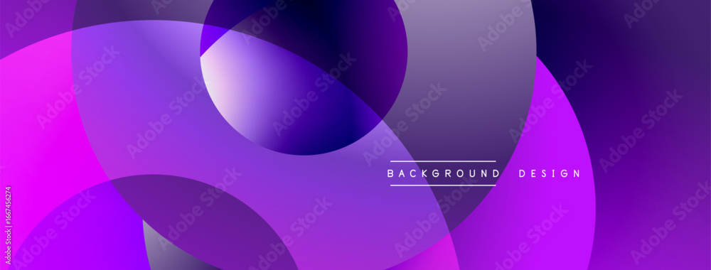 Poster abstract purple layers overlap, creating dynamic visual effect. modern design elements suggest fluid