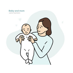 an illustration of a sweet baby and mother
