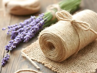 Rustic Lavender and Jute Twine Still Life Photography