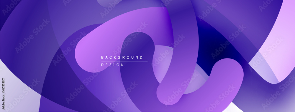 Poster abstract fluid shapes, purple hues dominate design. smooth gradients create dynamic visual flow. mod