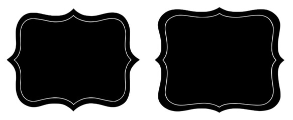 Fototapeta premium Silhouettes of Two Chairs with Back and Seat Details on White Background