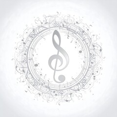 Fototapeta premium Silver musical note design