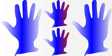 Hands silhouettes in different poses and attitudesround, blurred pattern. Light pale vector background. Abstract pale geometric pattern. vector