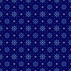 Batik truntum classic in blue seamless pattern. Traditional Javanese batik pattern. good for fabric, wallpaper, textile, fashion design, background.