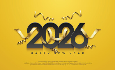 Happy New Year 2026. Premium vector design for Happy New Year 2026 greetings and celebrations. © palon