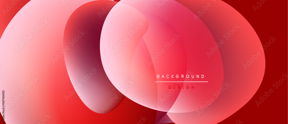 Poster abstract red layers create dynamic visual effect. smooth gradients, flowing shapes suggest movement,