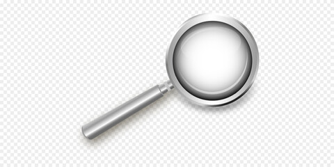 Magnifying glass isolated on a transparent background. The reflection of light and .Beautiful black .For those who have difficulty .vector illustration.