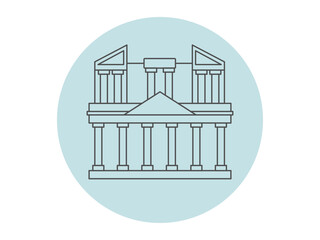 Petra icon. Landmark outline icon. Simple vector illustration in modern thin line style.