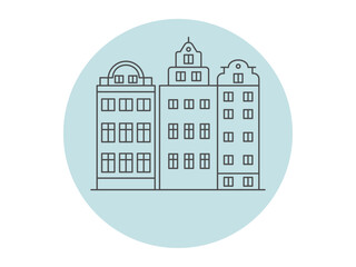 Stockholm icon. Landmark outline icon. Simple vector illustration in modern thin line style.