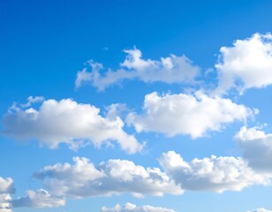 Fototapeta premium Blue Sky with Fluffy White Clouds. (4)