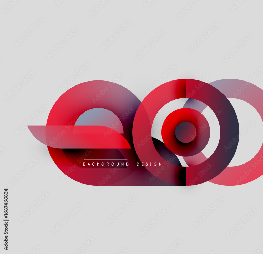 Aufkleber abstract red shapes overlap, creating dynamic composition. minimalist design features text backgroun