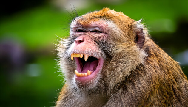 The monkey was laughing