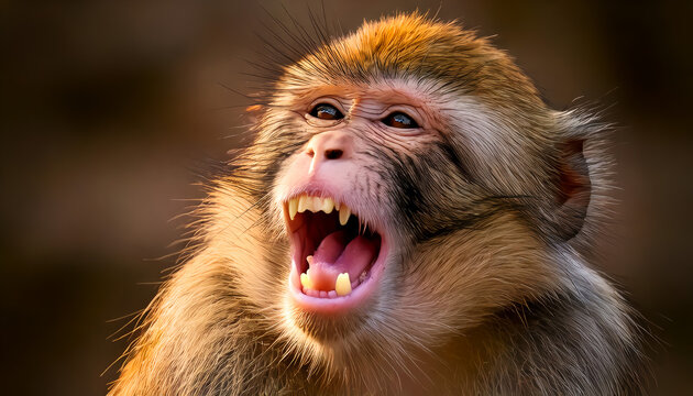 The monkey was laughing