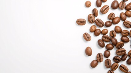 Naklejka premium coffee beans on a white background