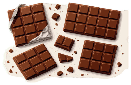 Chocolate bars vector | delicious cocoa delight | perfect for world chocolate day
