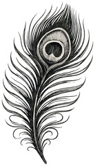 Elegant peacock feather vector art | detailed simple composition for nature and design themes