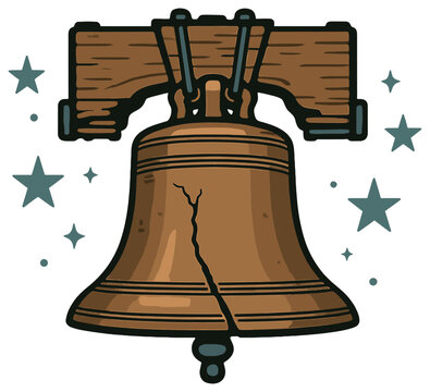 Iconic liberty bell design vector for independence day and patriotic celebrations