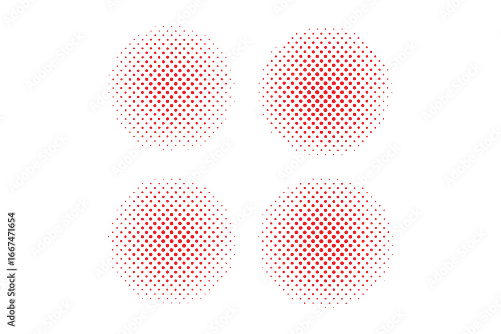 Aufkleber set of dotted circles with halftone effect. round shapes with polka dot print isolated on white back