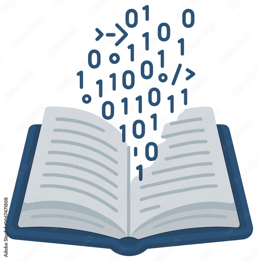 Poster digital book transformation concept vector for modern reading and technology integration