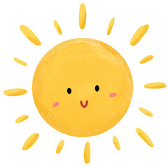 Cute happy sun png illustration