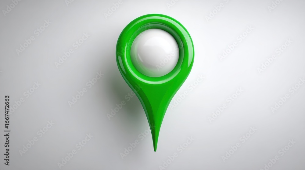 Aufkleber green marker with white ball representing guidance in policy navigation through a conceptual interfa
