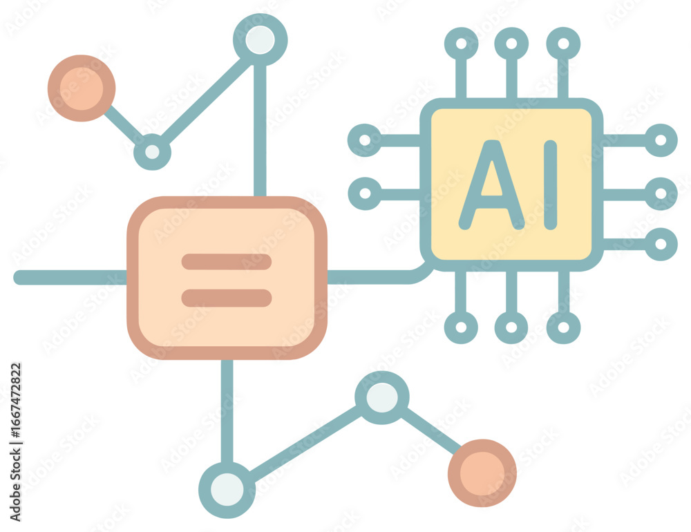Poster artificial intelligence elements vector - futuristic tech connections for innovation