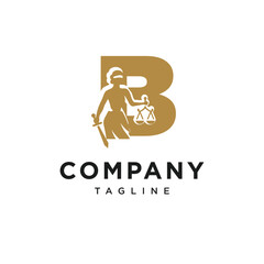 Letter B Themis Logo Icon Vector